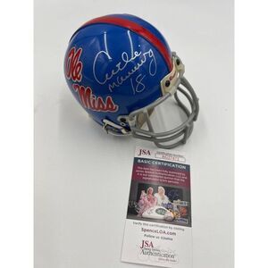 Archie Manning Signed Mini Helmet Ole Miss Rebels Riddell JSA Certified Football
